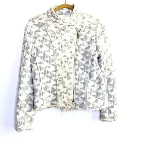 IRO Otavia textured quilted knit zip biker jacket multi Size 38 Size M - Picture 5 of 11